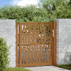 vidaXL Poort met sporenontwerp 105x105 cm weervast staal, Tuin en Terras, Verzenden, Nieuw