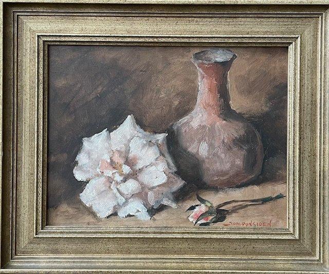 Johan Ponsioen (1900-1969) - Stilleven met vaas en bloem, Antiquités & Art, Art | Peinture | Classique