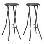 vidaXL Barkrukken inklapbaar 2 st rattan look HDPE en staal, Tuin en Terras, Tuinstoelen, Verzenden, Nieuw