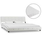 vidaXL Lit avec matelas Blanc Similicuir 160x200 cm, Verzenden, Neuf