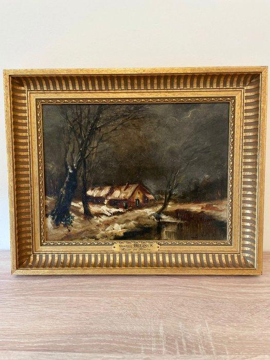 Gustave Helinck (1884-1954) - Hiver en Flandre, Antiquités & Art, Art | Peinture | Classique