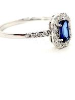 Bague - 18 carats Or blanc Saphir - Diamant, Bijoux, Sacs & Beauté