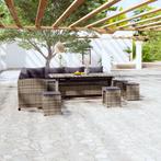 vidaXL 6-delige Loungeset met kussens poly rattan grijs, Tuin en Terras, Tuinsets en Loungesets, Verzenden, Nieuw, Loungeset