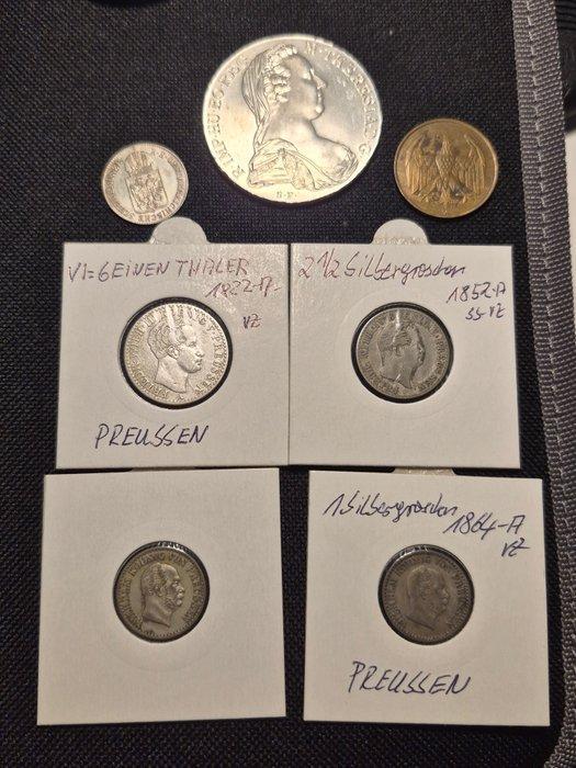 Autriche, Allemagne. Lot of 7 coins, incl. silver various, Postzegels en Munten, Munten | Europa | Niet-Euromunten