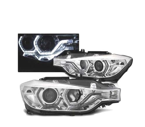 PHARES POUR BMW F30 F31 11-15 ANGEL EYES LED CHROMÉ, Auto-onderdelen, Verlichting, Verzenden