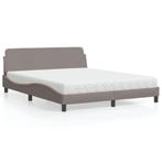 vidaXL Bed met matras stof taupe 160x200 cm, Huis en Inrichting, Slaapkamer | Bedden, Verzenden, Nieuw