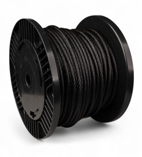 Staalkabel 5 mm 50 meter op katrol Zwart, Tuin en Terras, Overige Tuin en Terras, Verzenden