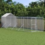 vidaXL Hondenkennel met dak 2x10x2,5 m gegalvaniseerd staal, Dieren en Toebehoren, Verzenden, Nieuw