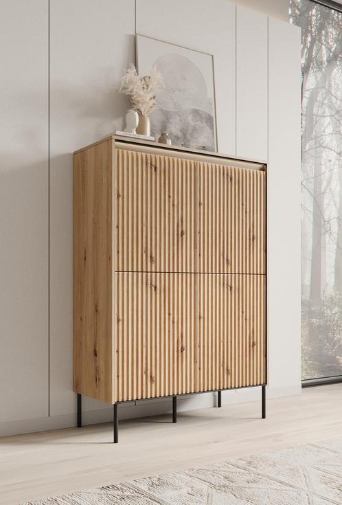 Meubella Dressoir Timoteo eiken 100 cm, Maison & Meubles, Armoires | Dressoirs, Envoi