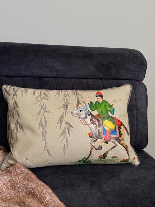Meissen Levenfink - Coussin, Antiek en Kunst, Antiek | Tapijten, Tafelkleden en Textiel