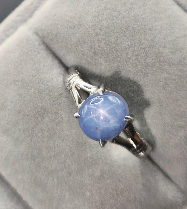 Bague - Myanmar/Birmanie Bague en argent Star Sapphire (Sans, Antiek en Kunst, Kunst | Niet-Westerse kunst