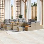 vidaXL 13-delige Sofa Set voor de Tuin met Kussens - Beige, Verzenden, Nieuw