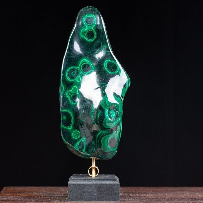 Qualité exceptionnelle - Malachite ocellée - Socle, Antiek en Kunst, Curiosa en Brocante
