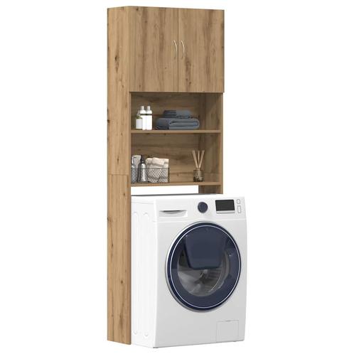 vidaXL Wasmachinekast 64x24x190 cm bewerkt hout artisanaal, Elektronische apparatuur, Wasmachines, Nieuw, Verzenden