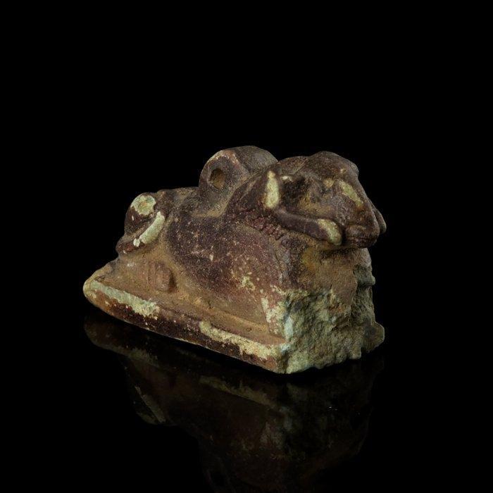 Oude Egypte, late periode Faience Ramfiguur van Harsaphes, Antiek en Kunst, Antiek | Overige Antiek