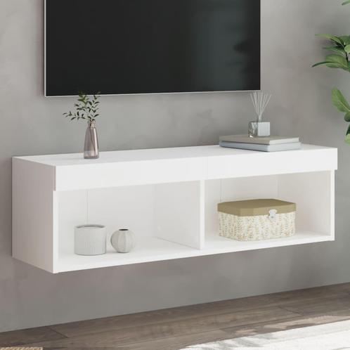 vidaXL Meuble TV avec lumières LED blanc 100x30x30 cm, Maison & Meubles, Armoires | Mobilier de télévision, Neuf, Envoi