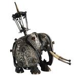Ornamented Elephant - Kandy, Ca. 1930 - Verzilverd,