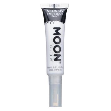 Moon Glow Neon UV Face Paint with Brush Applicator White 15m, Verzenden