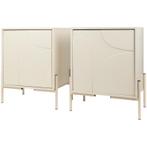 Nachtkastje 2 stuks – beige - Set van 2 | 43 x 30 x 52 cm, Huis en Inrichting, Keuken | Potten en Pannen, Verzenden, Nieuw