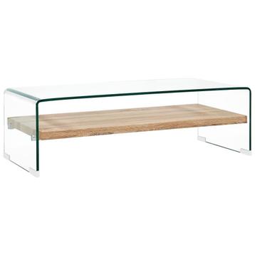 vidaXL Salontafel 98x45x31 cm gehard glas transparant, Verzenden