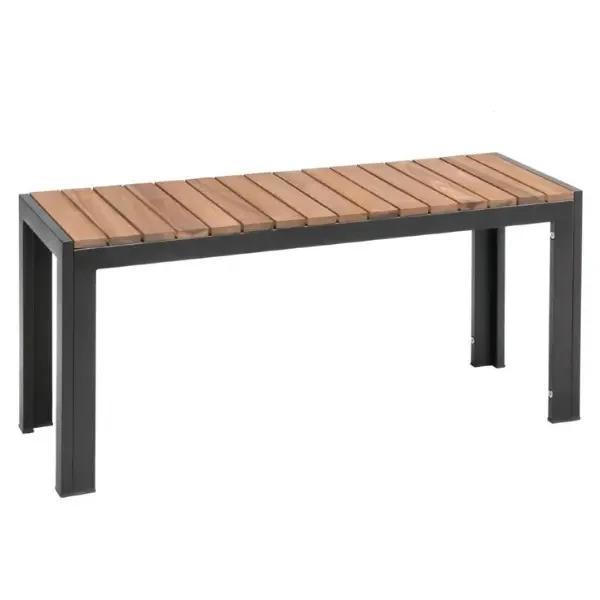 Banken | Hout/Staal | Hout (Acacia) | Zwart Frame |, Zakelijke goederen, Horeca | Keukenapparatuur, Nieuw in verpakking, Verzenden