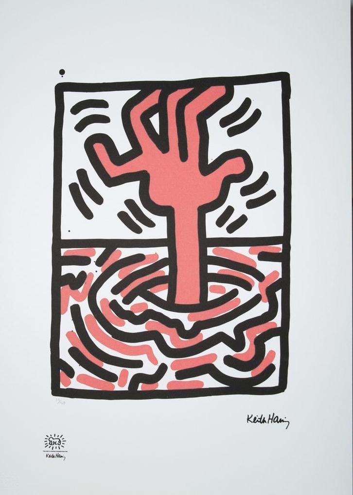 Keith Haring – Offset Lithografie, 50×70 cm, Gecertificeerd, Antiek en Kunst, Kunst | Litho's en Zeefdrukken