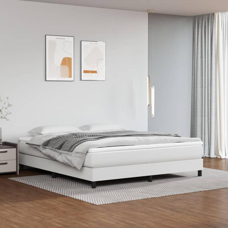 vidaXL Bedframe kunstleer wit 160x200 cm, Huis en Inrichting, Slaapkamer | Bedden, Nieuw, Verzenden