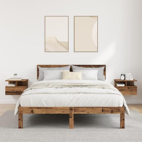 vidaXL Vloeiende Nachtkastjes 2 stuks Oud Hout 40x31x27 cm, Huis en Inrichting, Slaapkamer | Nachtkastjes, Nieuw, Verzenden