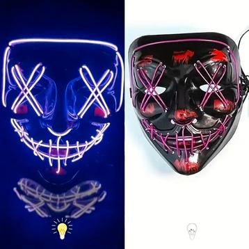 Halloween masker - LED  Paars beschikbaar voor biedingen