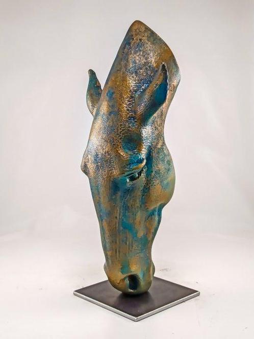 Salvatore Alibrio - Drinking horse - bronze effect, Antiek en Kunst, Kunst | Schilderijen | Modern
