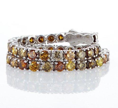 Tennis armband - 14 karaat Witgoud - 8.51ct. tw. Diamant, Handtassen en Accessoires, Antieke sieraden