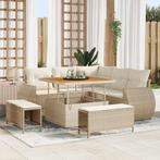 vidaXL Tuinbank Set 8 pcs Beige poly rattan, Tuin en Terras, Tuinsets en Loungesets, Verzenden, Nieuw