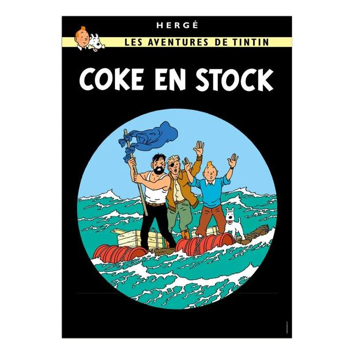 Kuifje Cokes in Voorraad Poster 50 x 70 cm, Verzamelen, Stripfiguren, Ophalen of Verzenden