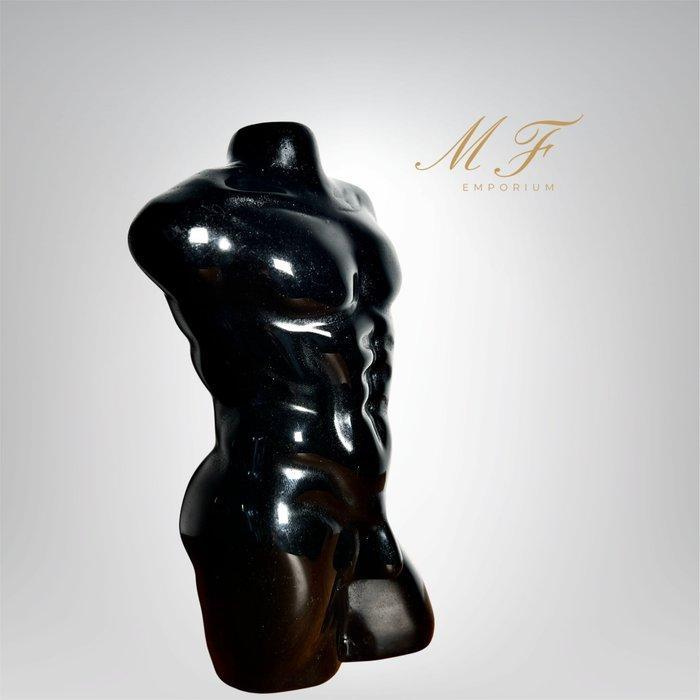 Prachtige buste in obsidiaan van groot formaat. Gravure -, Verzamelen, Mineralen en Fossielen