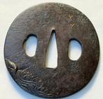 Prachtige goud- en zilveren inleg met een vliegende reiger,