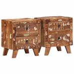 vidaXL Nachtkastje 2 st 40x32x46 cm massief gerecycled hout, Huis en Inrichting, Slaapkamer | Nachtkastjes, Verzenden, Nieuw
