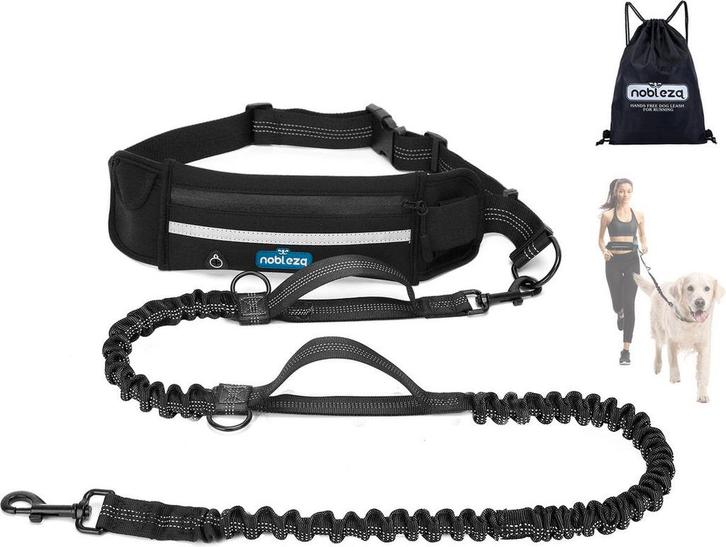 Nobleza Heupgordel met Hondenriem - Canicross - Looplijn - Z, Dieren en Toebehoren, Overige Dieren-accessoires, Verzenden