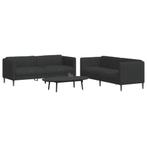 vidaXL Ensemble de canapés 2 pcs noir tissu, Verzenden