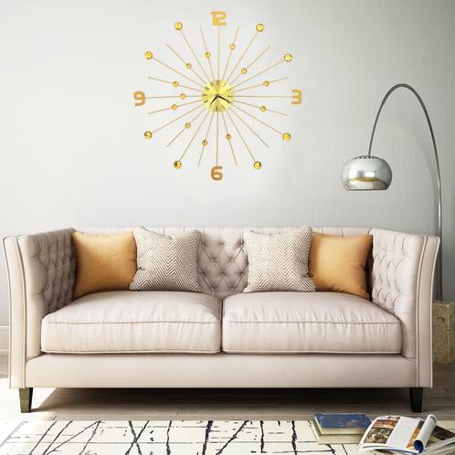 vidaXL Wandklok 70 cm metaal goudkleurig, Huis en Inrichting, Woonaccessoires | Klokken, Nieuw, Verzenden