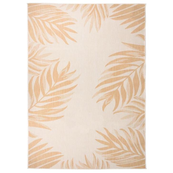 vidaXL Buitenkleed met bladpatroon platgeweven 120x170 cm, Huis en Inrichting, Stoffering | Tapijten en Vloerkleden, Nieuw, Verzenden