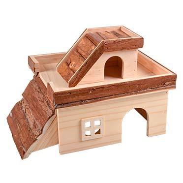 knaagdieren houten hacienda 34x24x22cm, Dieren en Toebehoren, Knaagdieren en Konijnen | Toebehoren, Nieuw