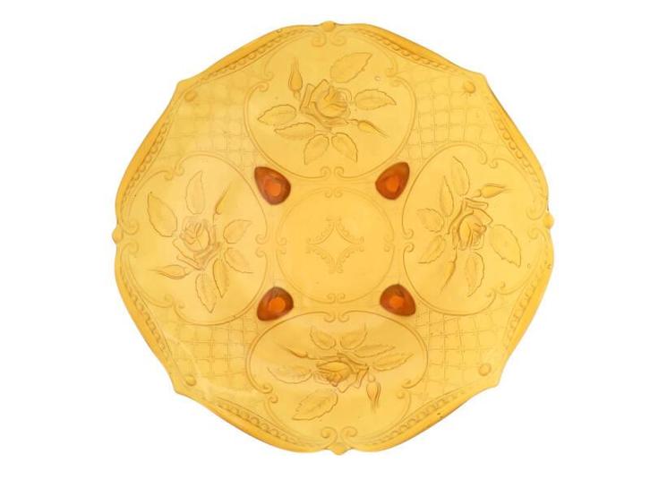 Schaal van persglas - rozen motief, Antiek en Kunst, Antiek | Glaswerk en Kristal, Verzenden