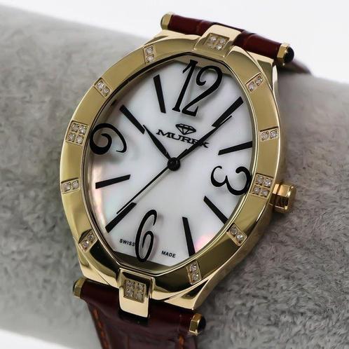 Murex - Swiss Diamond Watch - RSL815-GL-D-7 - Red Strap -, Handtassen en Accessoires, Horloges | Heren