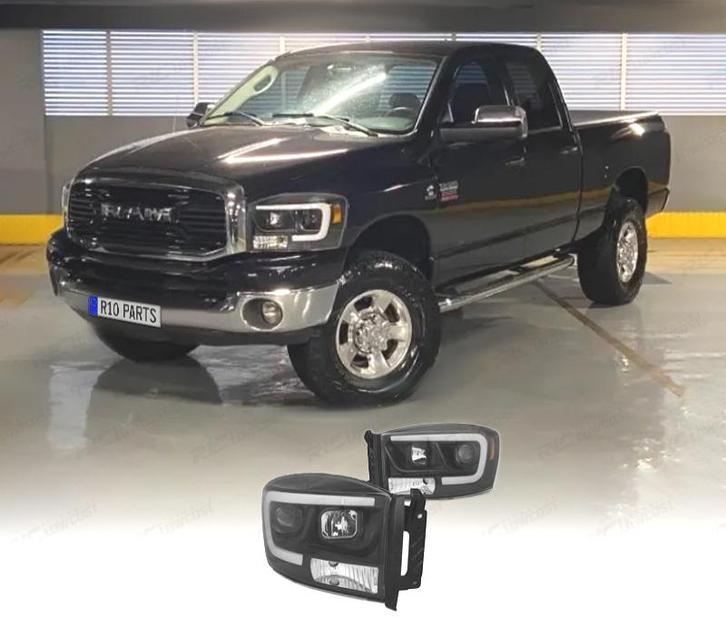 PHARES POUR DODGE RAM 06-08 DAYLIGHT LED NOIR, Auto-onderdelen, Verlichting, Verzenden