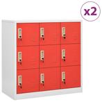 vidaXL Lockerkasten 2 st 90x45x92,5 cm staal lichtgrijs en, Huis en Inrichting, Verzenden, Nieuw