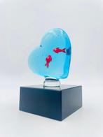 Guidotti - sculptuur, Cuore con pesci - 7 cm - Murano-glas -, Antiek en Kunst