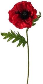 Papaver Poppy Rood Zijden 57 cm stuk, Nieuw
