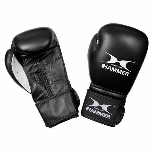 Hammer Boxing Bokshandschoenen PREMIUM FIGHT  - Leer - Zwart, Sports & Fitness, Sports de combat & Self-défense, Envoi