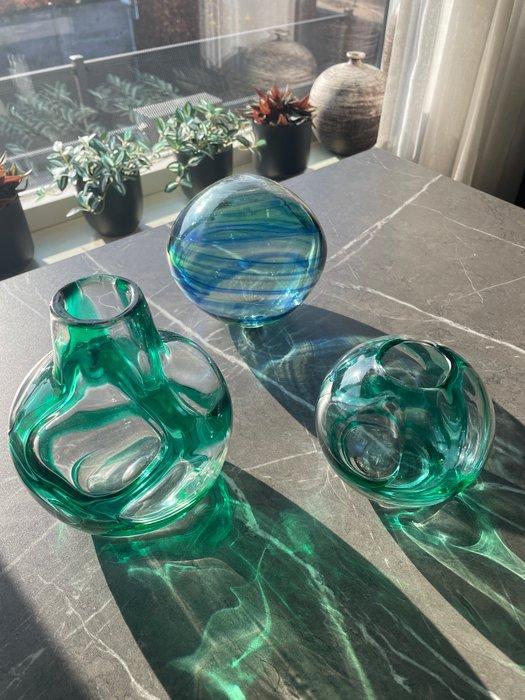 Kom (3) - vazen - Glas, Antiquités & Art, Curiosités & Brocante