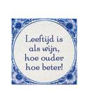 Delfts Blauw Tegel Leeftijd Wijn 14,5cm
